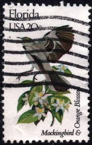 SC#1961A 20¢ State Birds & Flowers: Florida; Perf 11¼ x 11 (1982) Used