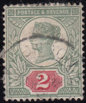 Great Britain 1887-92 used Sc 113 2p Victoria adherence