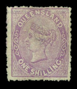 QUEENSLAND 1879  Queen Victoria   1sh deep violet   Scott # 61a  UNUSED