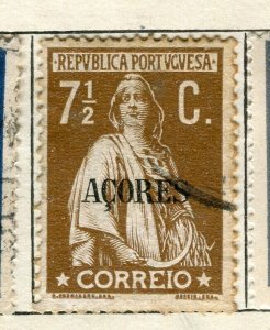 PORTUGAL AZORES; 1912-13 early Ceres issue fine used 7.5c. value