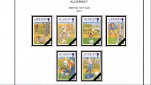 COLOR PRINTED GB ALDERNEY 1983-2020 STAMP ALBUM PAGES (89 illustrated pages)