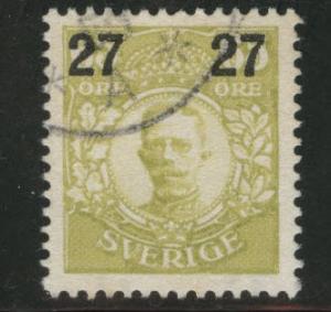 SWEDEN Scott 103 used 1918 surcharged stamp CV$3.50