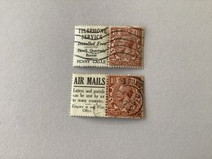 Great Britain King George V advertising tab used stamps A2942