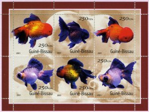 Guinea-Bissau 2001 FISCH Sheet Perforated Mint (NH)