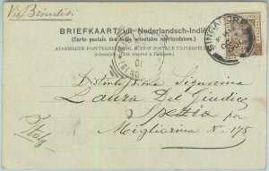 BK0329 - Straits Settlements - Postal History - POSTCARD from SINGAPORE to ITALY 