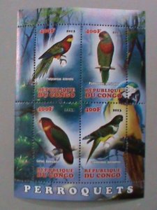 CONGO-2013- WORLD FAMOUS LOVELY COLORFUL BIRDS MNH S/S  VERY FINE