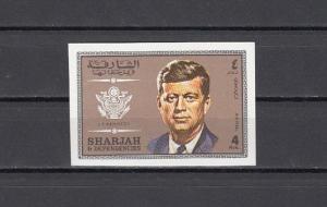 Sharjah, Mi cat. 536 B ONLY. President John Kennedy, IMPERF value from set. ^