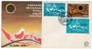 Indonesia 1983 FDC Scott 1196-1198 Total Solar Eclipse Space