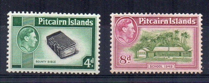 Pitcairn Islands 1951 4d and 6d MLH