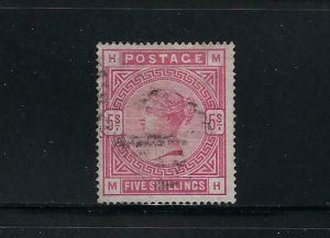 GREAT BRITAIN SCOTT #108 1884 VICTORIA 5 SHILLING- WMK 31 - USED