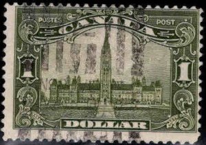 Canada Scott 159 Used 1$ Parliament building top stamp in set