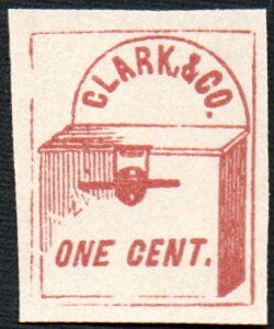 US #Local 48L VF/XF mint no gum, Clark and Co, red on white, sold as is, Nice!