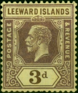 Leeward Islands 1927 3d Purple-Yellow SG69 Fine MM 