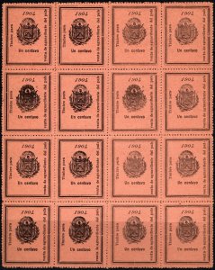 1904 El Salvador Revenue 1 Centavo Sale Of Liquor From The Country Block/16