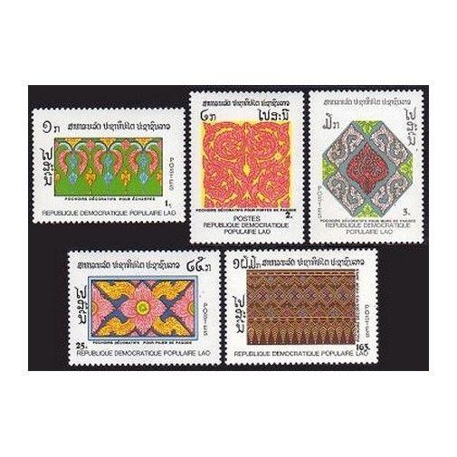 Laos 890-894,MNH.Michel 1105-1109. Decorative Stencils,1988.