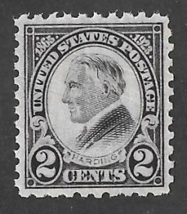 612 2 cents Harding Memorial, Black (1923) Stamp mint OG NH EGRADED XF 93 XXF