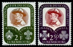 Luxembourg - SC#324-325 Centenary of Lord Baden-Powell of Gilwell (1957) MNH