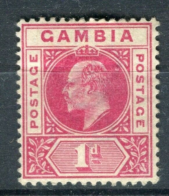 GAMBIA; 1903 early classic Ed VII issue Mint hinged 1d. value 