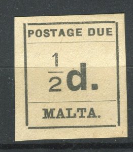 MALTA; 1925 early Imperf Postage Due issue Mint unused 1/2d. value