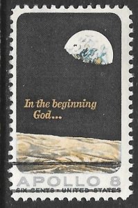 USA 1371: 6c Apollo 8, Moon Surface and Earth, used, VF