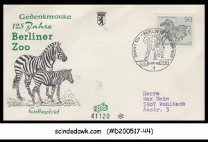 GERMANY - 1969 125 YEARS OF BERLIN ZOO / ANIMALS ZEBRA - FDC