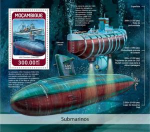 MOZAMBIQUE - 2018 - Submarines - Perf Souv Sheet - MNH