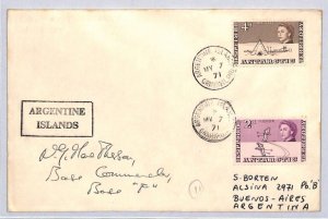 BRITISH ANTARCTIC TERRITORY Cover Argentine Islands Graham Land CDS 1971 ZT62