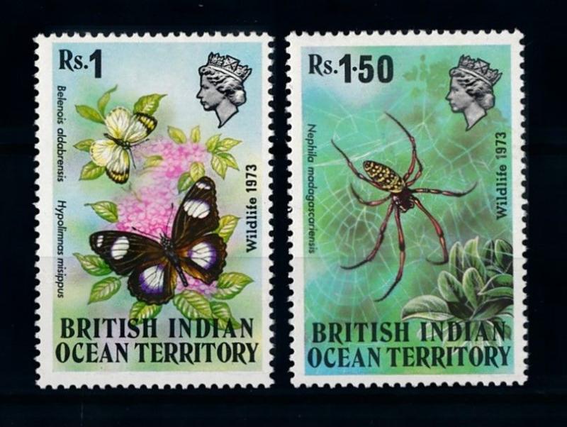 [70733] British Indian Ocean Territory 1973 Butterflies Spider From set MNH