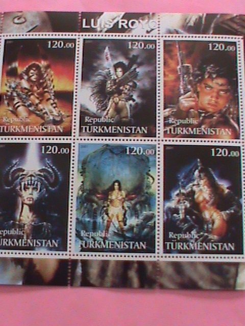 TURKMENISTAN STAMP-2001-ART OF LUIS ROYO-MNH STAMP SHEET -RARE