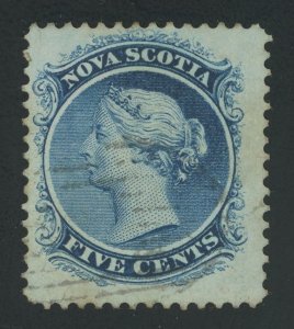 Nova Scotia - #10 - 5 cent Queen Victoria - Fine Used JUMBO