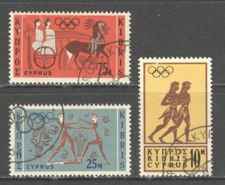 CYPRUS Sc# 241 - 243 USED FVF Set of 3 Olympics