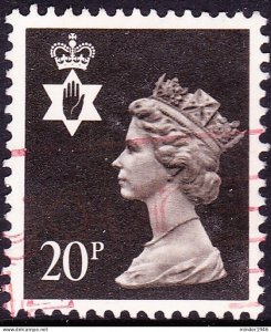 GREAT BRITAIN Northern Ireland 1989 QEII 20p Black Machin SGNI51 Used