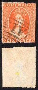 Grenada SG12 6d Orange-vermilion Perf 15 Wmk Large Star