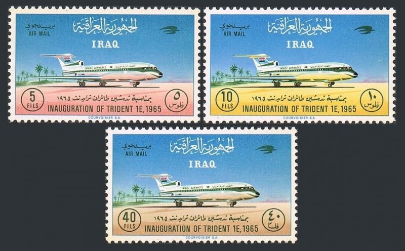 Iraq C12-C14, MNH. Michel 432-434. Iraqi Airways, 1965. Trident 1E Jet Plane.