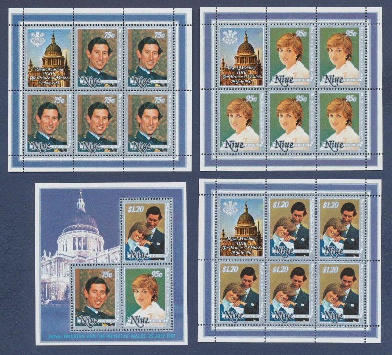 NIUE - Scott 340-342a - MNH S/S - Charles & Princess Diana - 1981