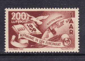 Saar Scott C12, 1950 Council of Europe Air Mail, VF MNH Scott $175