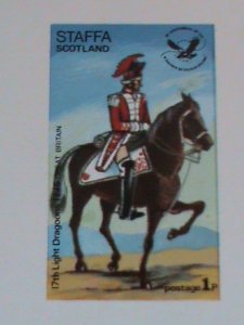 STAFFA SCOTLAND STAMP: SOLDIERS  ON HORSES IMPERF- MNH - MINI SHEET