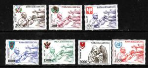 Vatican City-Sc#C66-72-Unused NH Airmail set-Pope John Paul II Visits-1980-