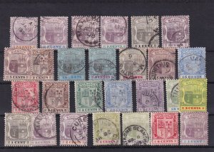 SA18k Mauritius 1900's - 1910's Coat of Arms used stamps