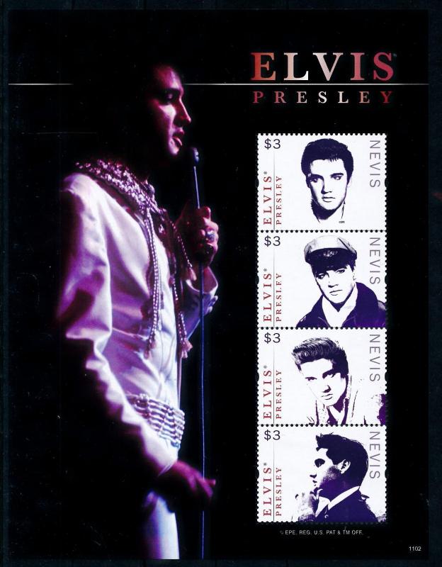 [76334] Nevis 2011 Music Elvis Presley Sheet MNH