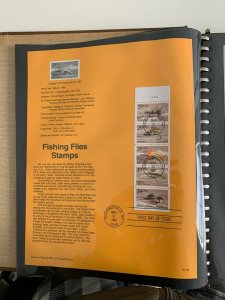 USPS Souvenir Page Scott 2545-1549, 1991 fishing flies stamps