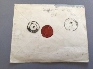 Russia 1872 to Leipzig  wax seal postal cover Ref 62569 