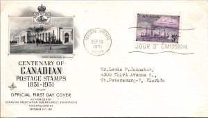 Canada 1951 FDC Canadian Postage Stamps - Toronto, Ont - Single - F76827