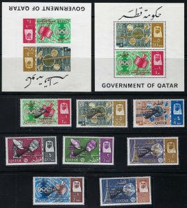 QATAR 1965 TELECOMMUNICATION SOUVENIR SHEETS PERF & IMPERF & RENDEZUOVS