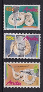 Aruba  #50-52  MNH  1989  snake species