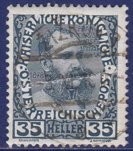 Austria - 1908 - Scott #120a - used - ZIZKOV pmk Czech Republic