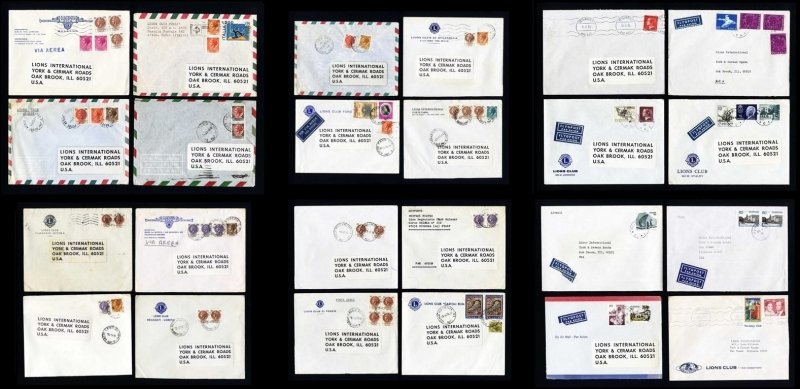 Lot of 240 Lions Club covers Worldwide to Lions International, Oakbrook, IL