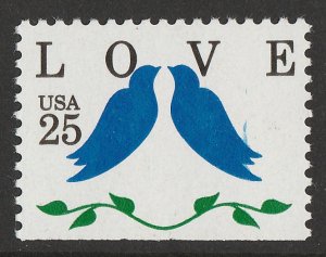 UNITED STATES 1990 Love 25c booklet, error bright pink (heart) OMITTED. MNH ** 