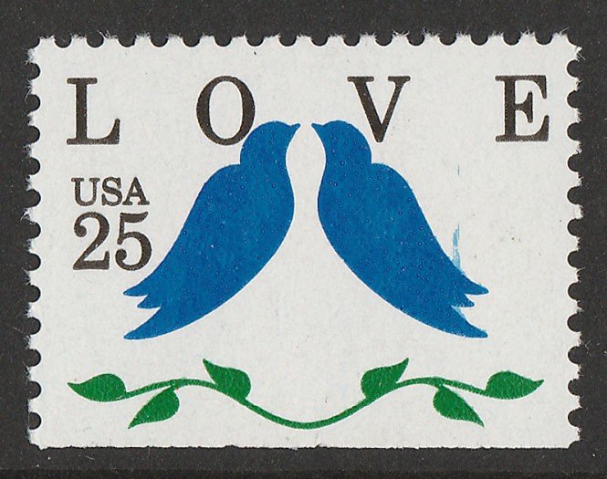 UNITED STATES 1990 Love 25c booklet, error bright pink (heart) OMITTED. MNH ** 