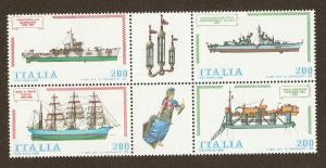 Italy Scott # 1435-8A   Mint  never hinged  block and labels